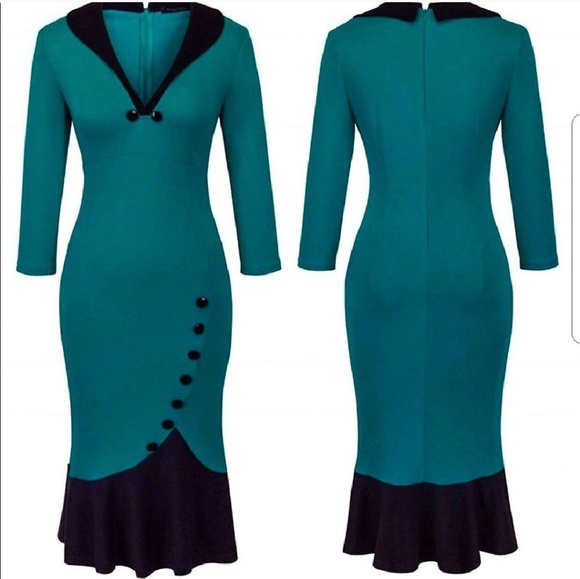 Vintage Mermaid Hemline Dress - Picture 2 of 6